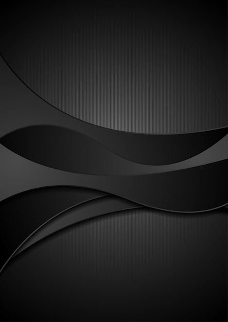 Fondo ondulado abstracto corporativo negro