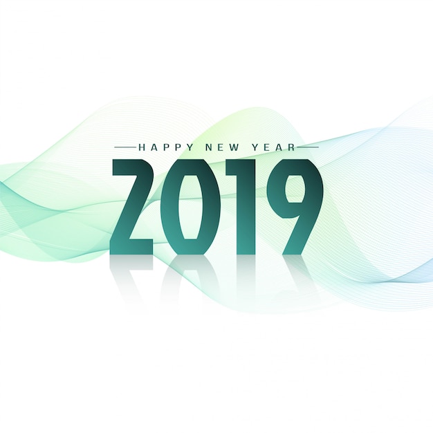 Fondo ondulado abstracto con estilo año nuevo 2019