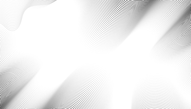 Fondo ondulado abstracto Línea negra Línea delgada en blanco