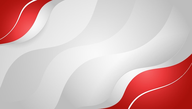 Vector fondo ondulado abstracto con líneas rojas y blancas. ilustración vectorial