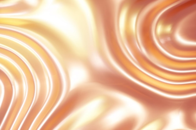 Vector fondo ondulado abstracto de metal fundido líquido de oro rosa con reflejos