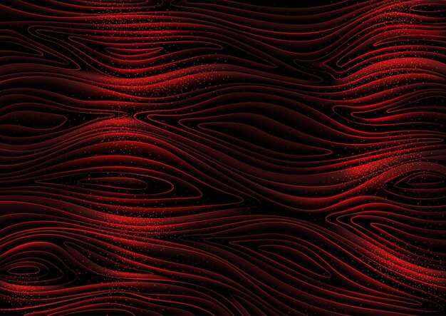 Fondo ondulado abstracto en tonos redblack como ilustración tridimensional detallada