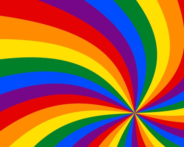Fondo ondulado del arco iris, telón de fondo colorido en espiral. Ilustración, papel tapiz, vector