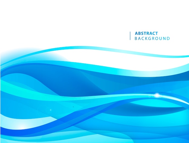 Fondo ondulado azul vector abstracto. Plantilla gráfica para folleto, sitio web, aplicación móvil, folleto. Agua, ilustración abstracta de corriente