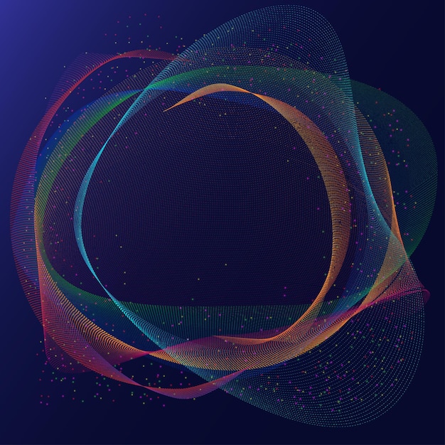 Fondo ondulado de colores abstractos con forma de círculo geométrico