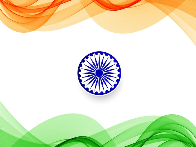 Vector fondo ondulado del diseño del tema de la bandera india