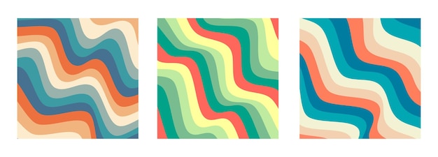 Fondo ondulado en estilo retro textura psicodélica colorida para el diseño impresión de rayas onduladas gráficas vintage