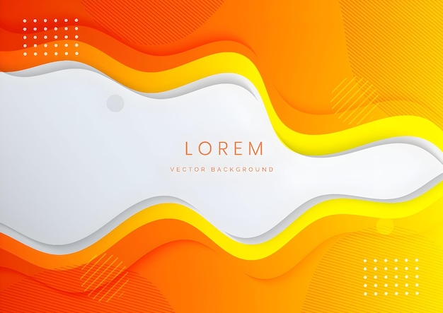Fondo ondulado naranja y amarillo abstracto con formas modernas