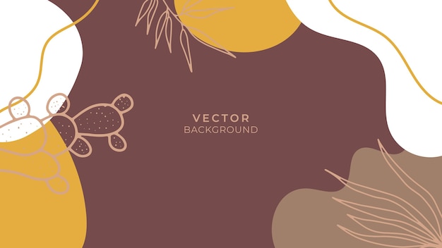 Fondo orgánico con elementos florales y geométricos en tono tierra. Para publicaciones en redes sociales, aplicaciones móviles, diseño de banners y anuncios web o en Internet. Fondo de moda boho