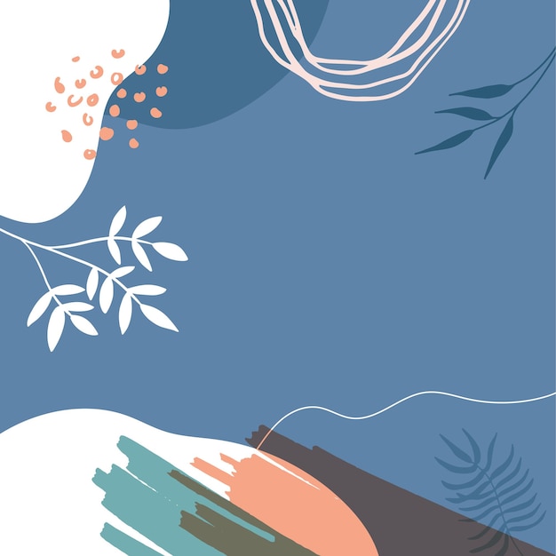Fondo orgánico minimalista abstracto de moda con formas líquidas que fluyen, florales, pincel, hojas, texturas dibujadas a mano y blob. Bronceado, desnudo, champán, beige, pastel, rosa, marrón, estilo de color de tono tierra.