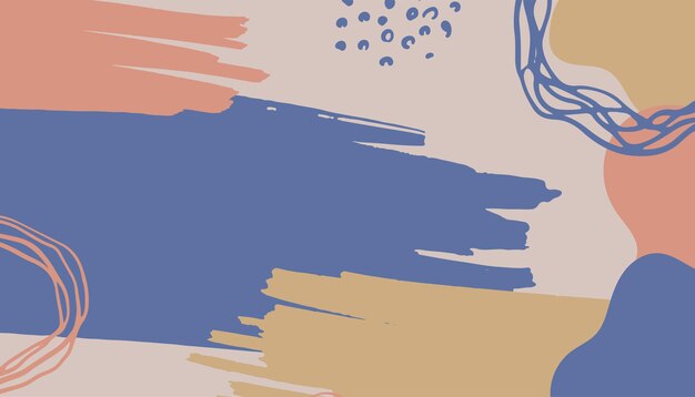 Fondo orgánico pastel suave beige pastel bronceado desnudo abstracto con formas florales, de pincel y líquidas. Para diseño web, publicación en redes sociales, banner, tarjeta de visita, invitación, impresión, folleto o presentación.