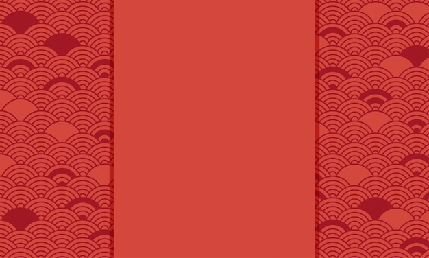 Fondo oriental de patrones sin fisuras de vector chino rojo para ilustración asiática de año nuevo