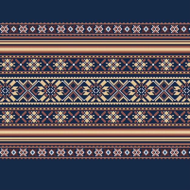 Fondo ornamental étnico en colores azul y marrón.