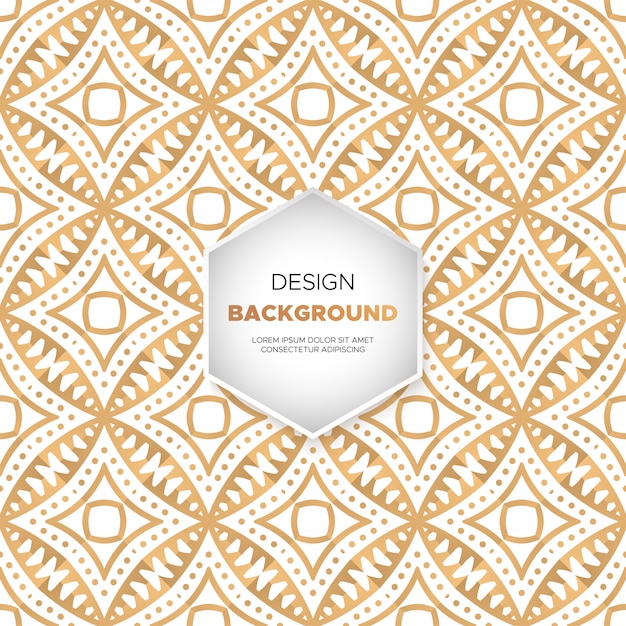 Fondo ornamental de lujo con diseño de mandala en color dorado.
