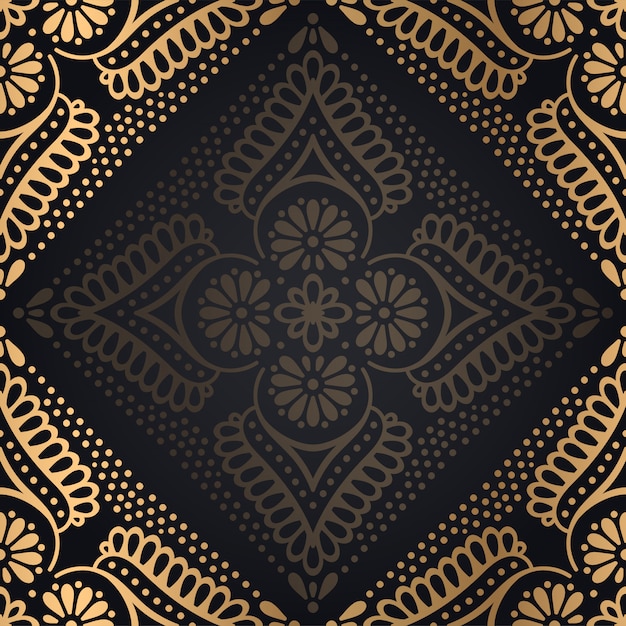 Fondo ornamental de lujo diseño de mandala