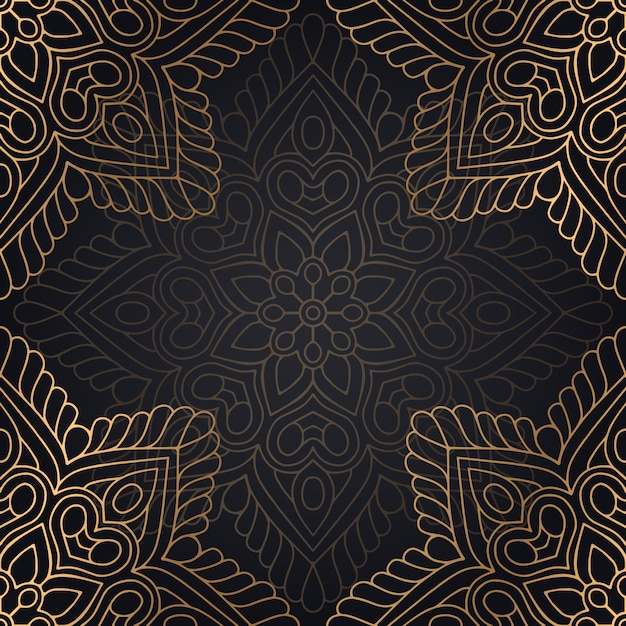 Fondo ornamental de lujo diseño de mandala