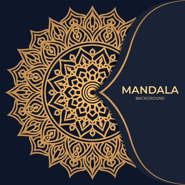 Fondo ornamental de mandala de lujo en color dorado