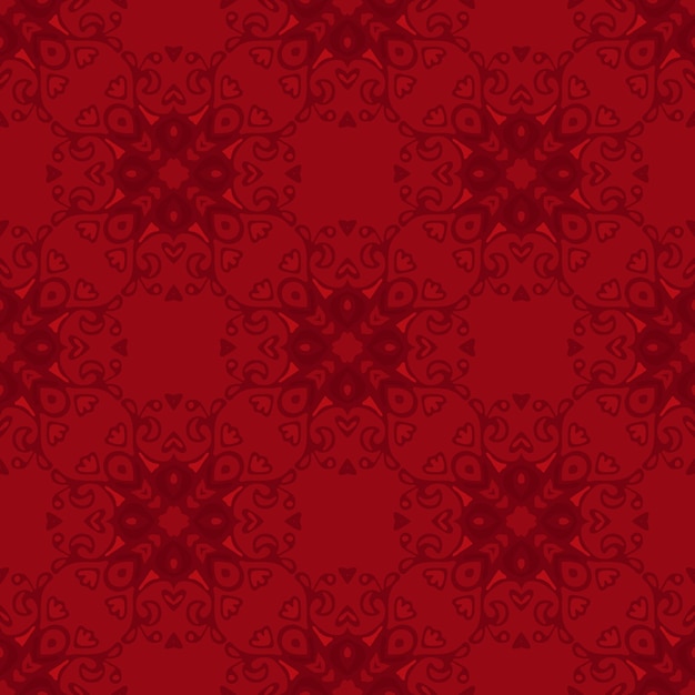 Fondo ornamental rojo. Patrón de flores sin fisuras. Fondo rojo navidad