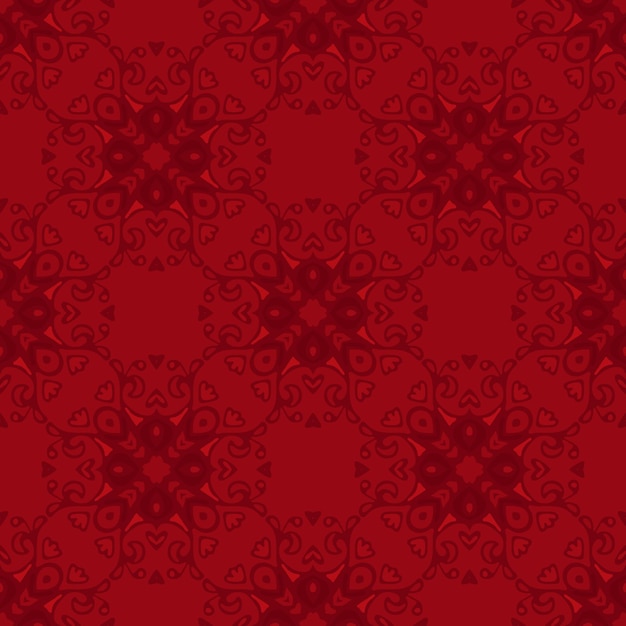 Fondo ornamental rojo. Patrón de flores sin fisuras. Fondo rojo navidad