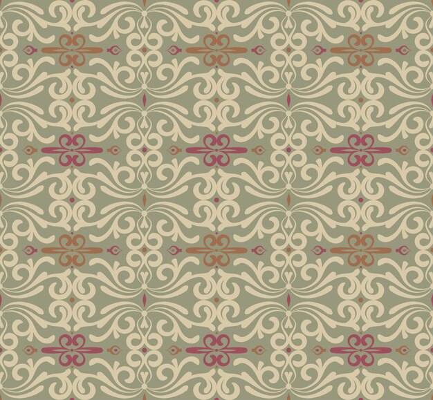 Fondo ornamental vectorial de patrón oriental sin costura para envoltura de papel pintado de tela textil clásico