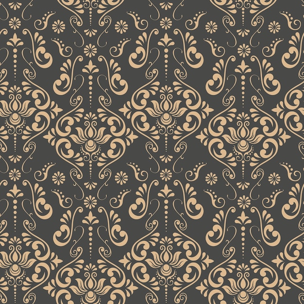 Fondo ornamental vintage, textura de encaje de vector, patrón floral transparente