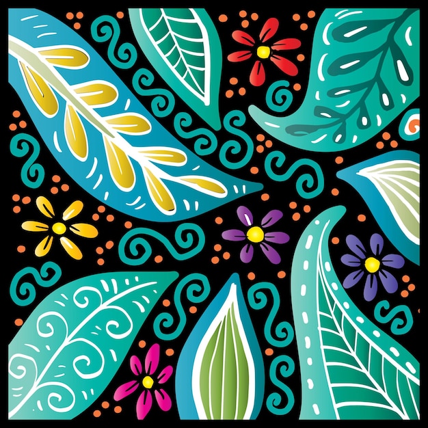 Vector fondo de ornamento floral de garabato dibujado a mano