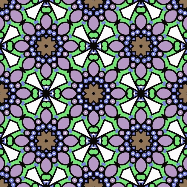 Fondo de ornamento de patrón colorido étnico Diseño sin costuras de lujo listo para imprimir