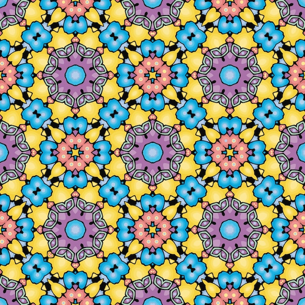 Fondo de ornamento de patrón colorido étnico. Diseño impecable listo para imprimir