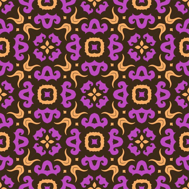 Fondo de ornamento de patrón de tres colores. Étnico sin costuras listo para imprimir