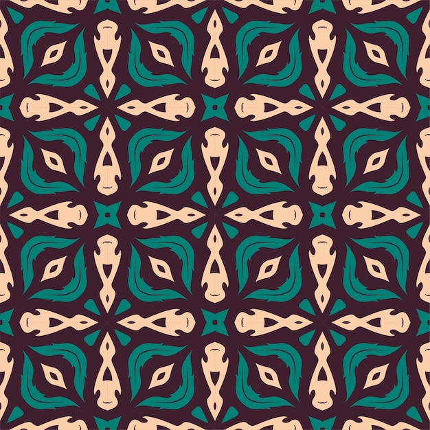 Fondo de ornamento de patrón de tres colores. Étnico sin costuras listo para imprimir