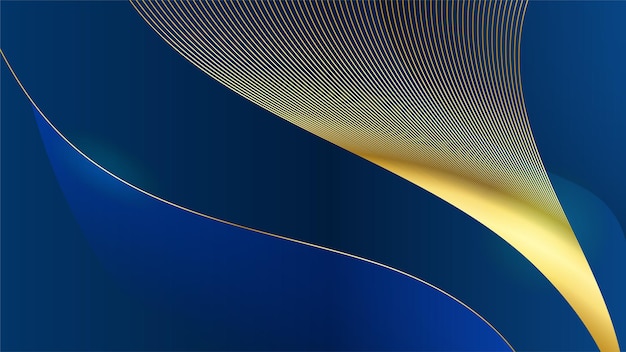 Fondo de oro azul de lujo Banner de presentación de negocios elegante Ilustración vectorial
