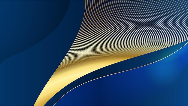 Fondo de oro azul de lujo Banner de presentación de negocios elegante Ilustración vectorial