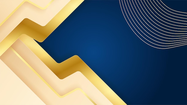 Fondo de oro azul de lujo Banner de presentación de negocios elegante Ilustración vectorial