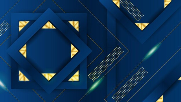 Fondo de oro azul de lujo Banner de presentación de negocios elegante Ilustración vectorial
