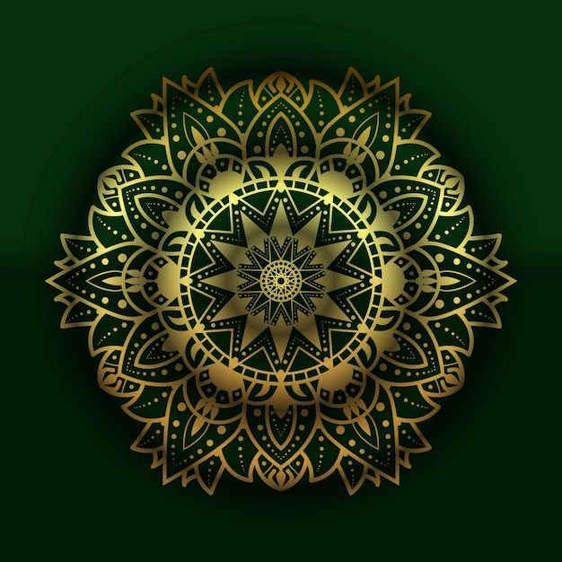 Vector fondo de oro de lujo colorido vector indio mandala