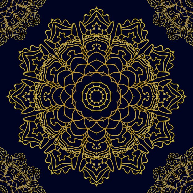 Fondo de oro de lujo mandala colorido archivo EPS e imagen