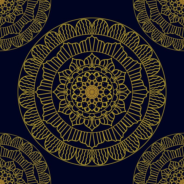 Fondo de oro de lujo mandala colorido archivo EPS e imagen