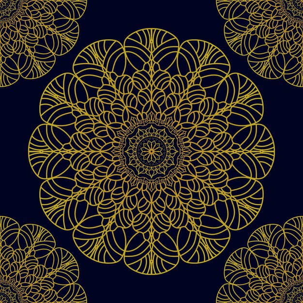 Fondo de oro de lujo mandala colorido archivo EPS e imagen