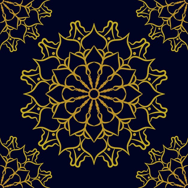 Fondo de oro de lujo mandala colorido archivo EPS e imagen