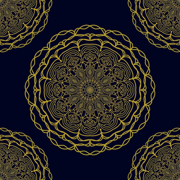 Fondo de oro de lujo mandala colorido archivo EPS e imagen
