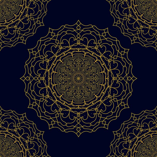 Fondo de oro de lujo mandala colorido archivo EPS e imagen