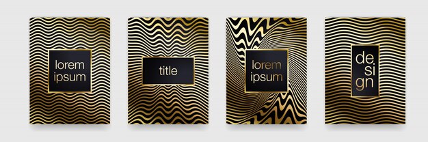 Fondo de oro de lujo. Textura geométrica de línea dorada.
