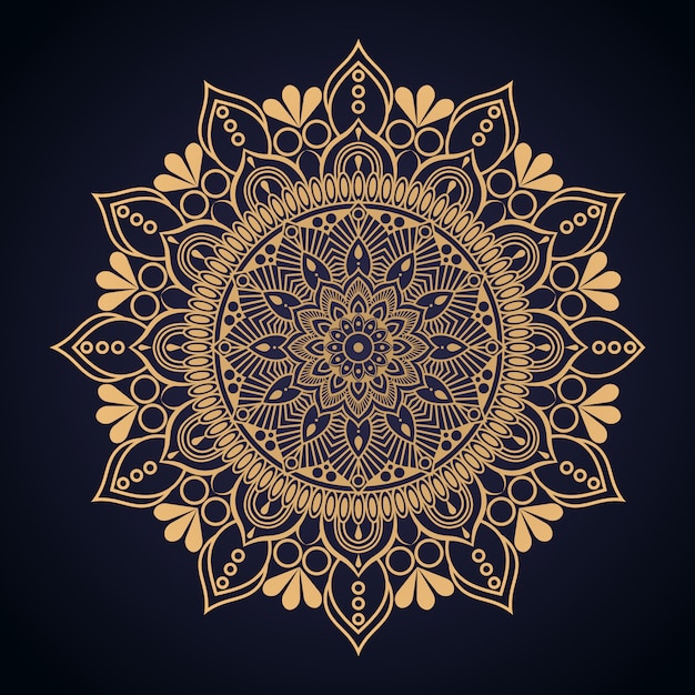 Fondo de oro mandala de lujo