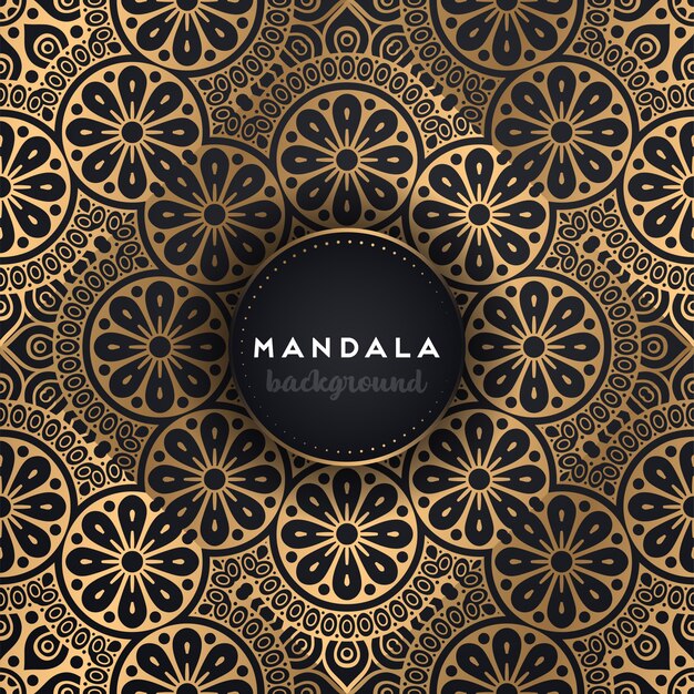 Fondo de oro con mandala.