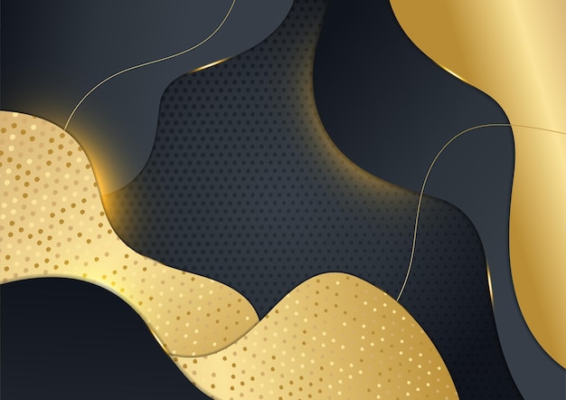 Fondo de oro negro de lujo. Banner de presentación de negocios elegante. Ilustración vectorial.