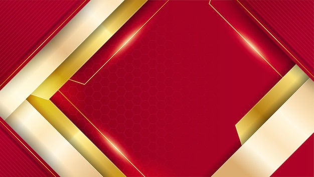 Fondo de oro rojo de lujo Banner de presentación de negocios elegante Ilustración vectorial