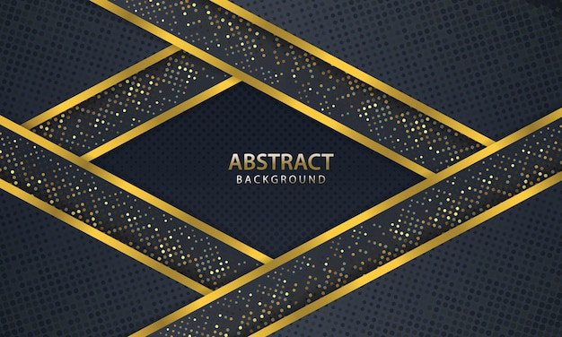 Fondo oscuro abstracto con diseño de línea de oro moderno. ilustración vectorial.
