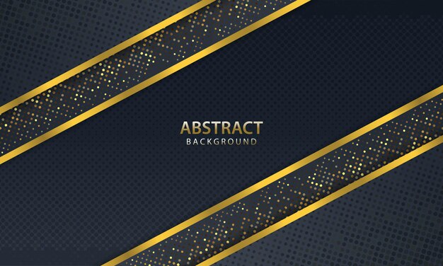 Fondo oscuro abstracto con diseño de línea de oro moderno. ilustración vectorial.