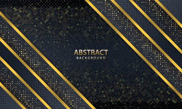 Fondo oscuro abstracto con diseño de línea de oro moderno. ilustración vectorial.