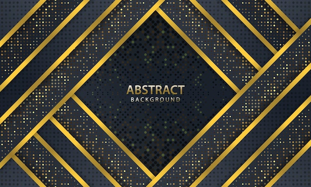 Fondo oscuro abstracto con diseño de línea de oro moderno. ilustración vectorial.